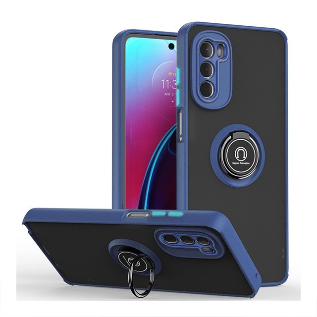 For Motorola Moto G 5G 2022 Matted Ring Holder Kickstand Case