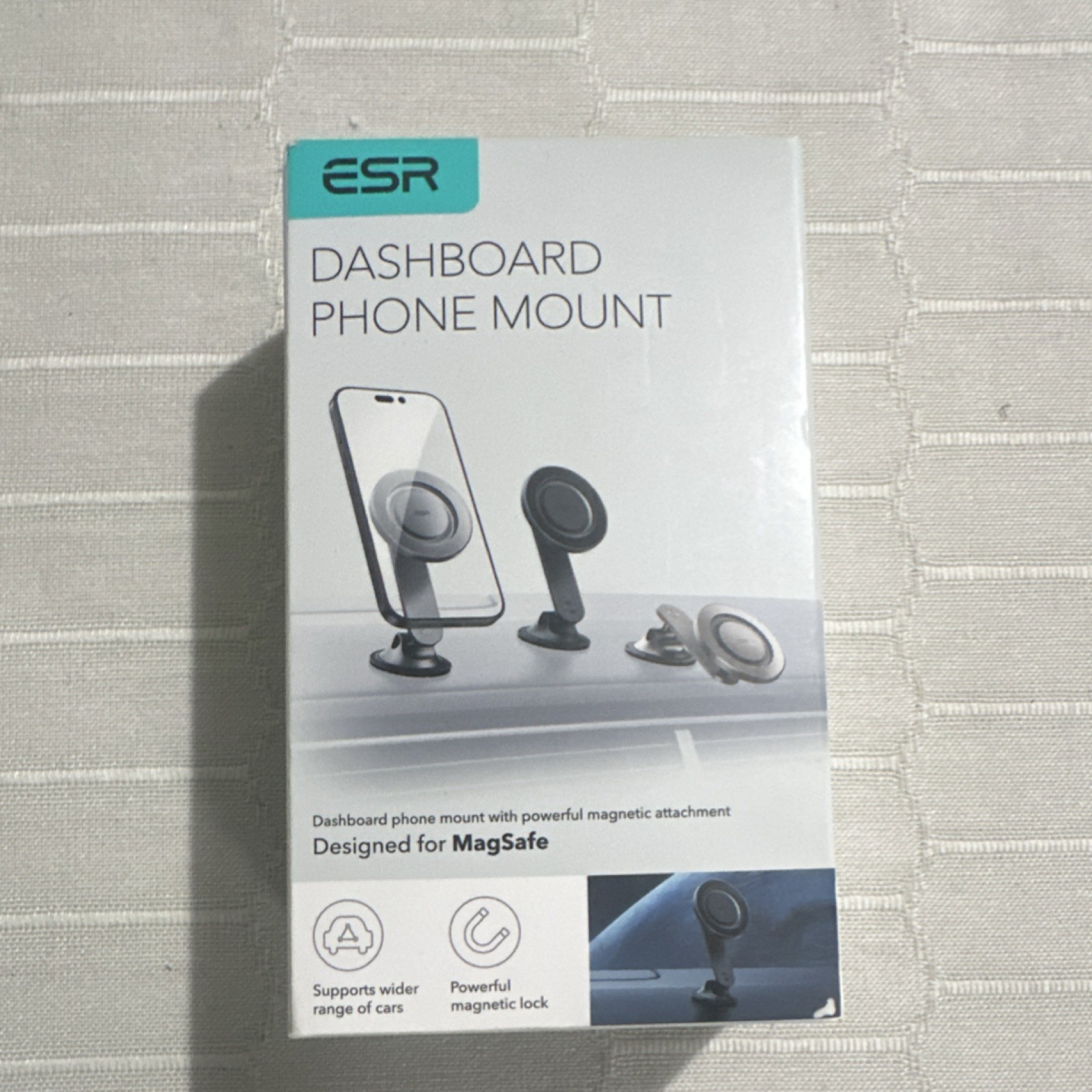 ESR Dashboard Magnetic Adjustable Angle Phone Mount Grey Metal for MagSafe