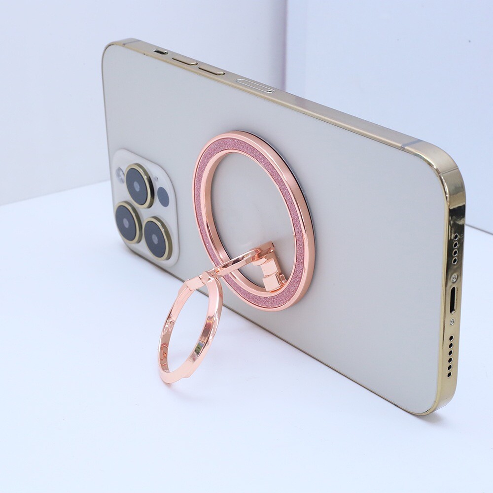 Luxury Bling Adjustable Stand Metal Kickstand Magnetic Women Phone Rings Holder