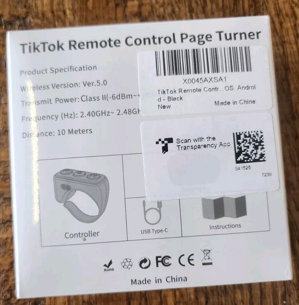 ADZERD 5.O TikTok Ring Camera Video Remote Control Kindle App Page Turner