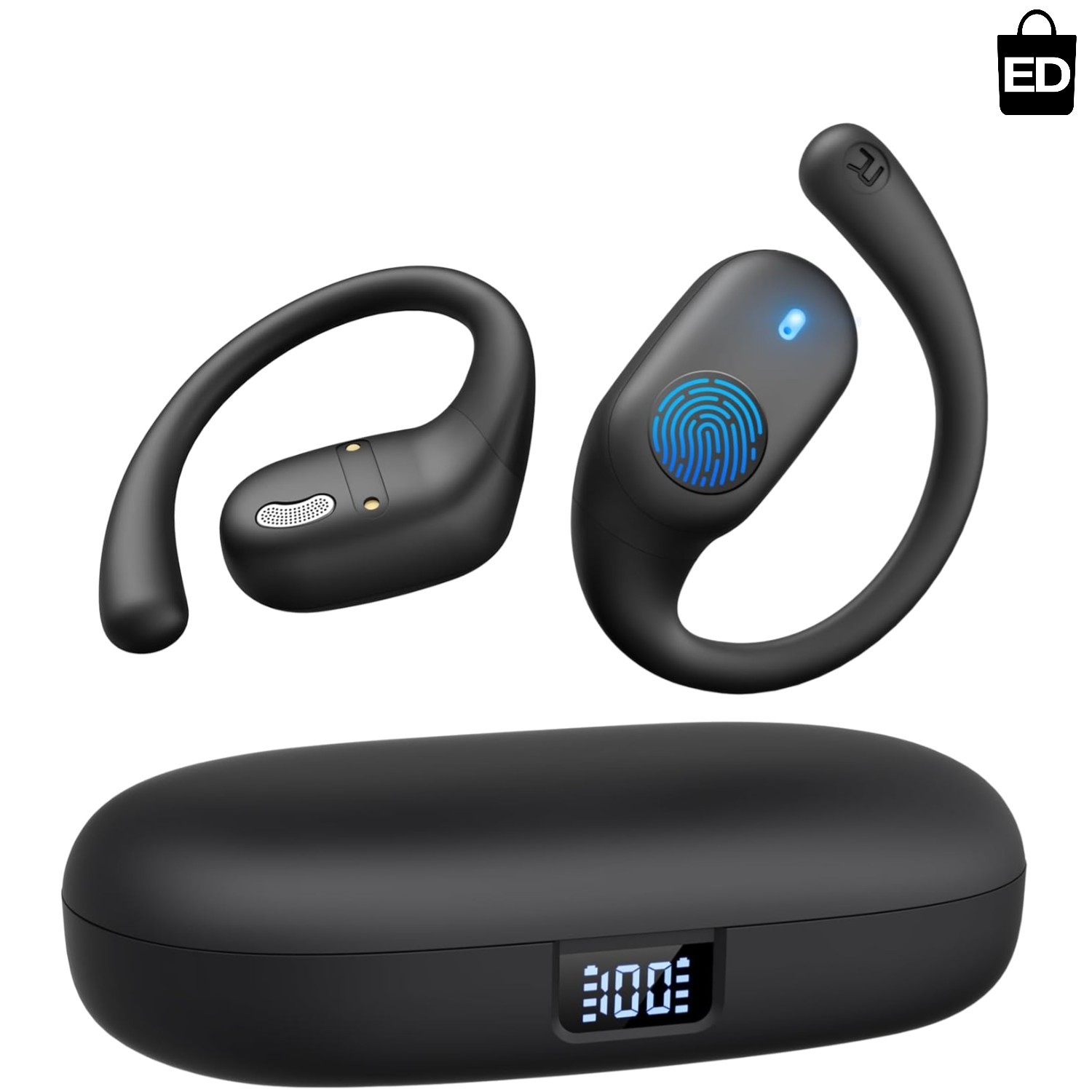 Lightweight Sports Earbuds with Smart Display & Waterproof for Active Lifestyle