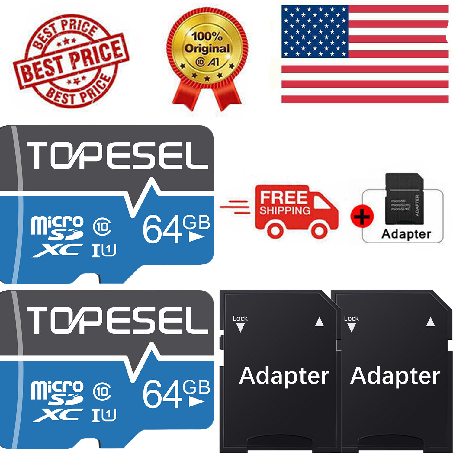 10PCS 16GB 32GB 64GB Ultra SDXC Memory Card Class 10 U1 SD Card Micro SD Cards