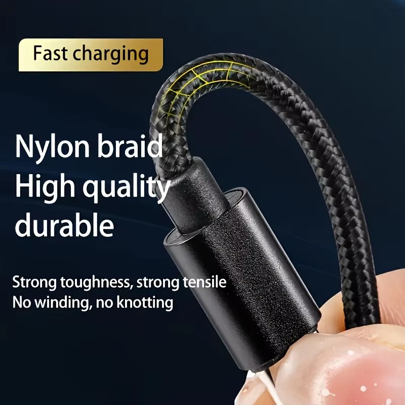 Braided USB to Type-C Fast Charging Data SYNC Charger Cable Cord 3/6/10FT Lot