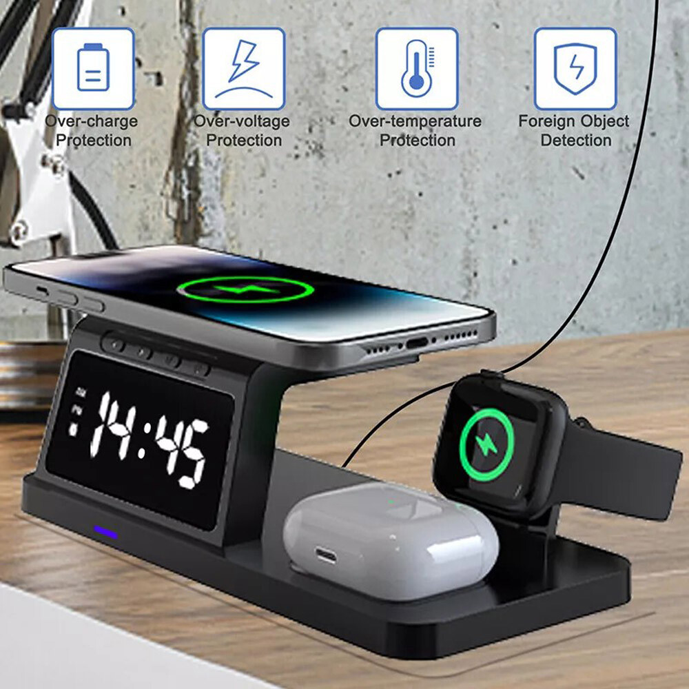 4In1 Wireless Charger Fast Charging Station Dock For Apple Watch Air Pods iPhone