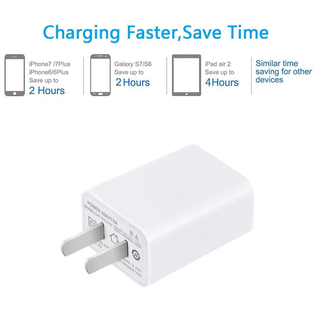 2Pack Lot 5V 2A USB Port Jack Wall Charger 5 Volt v 2 Amp AC to DC Power Adapter
