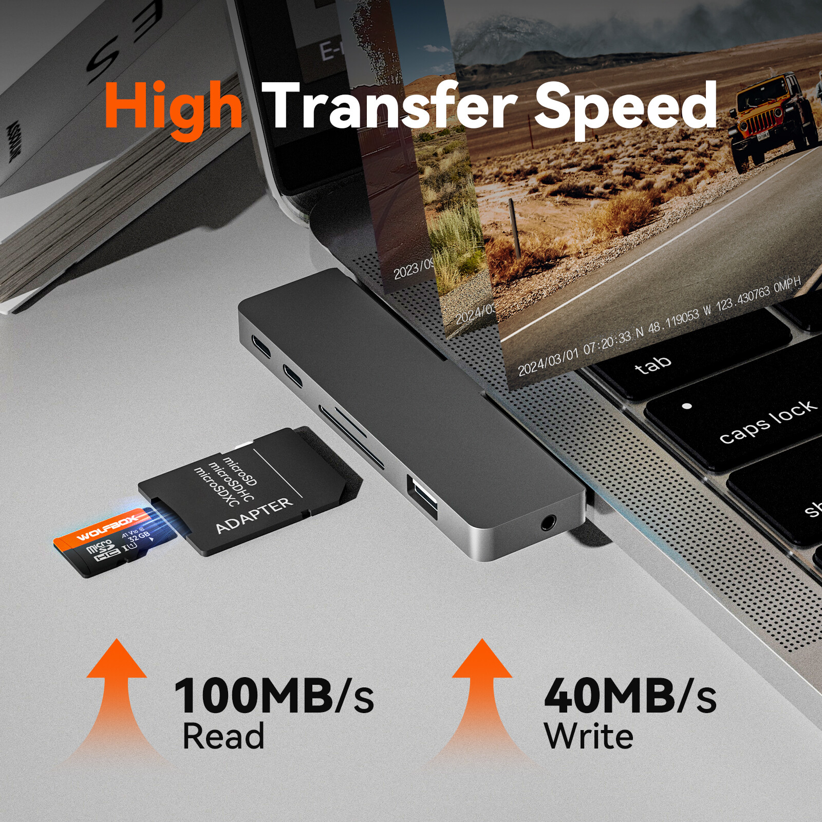 WOLFBOX 32GB/64GB/128GB/256GB Micro SD SD HC Memory Card Flash TF Class 10