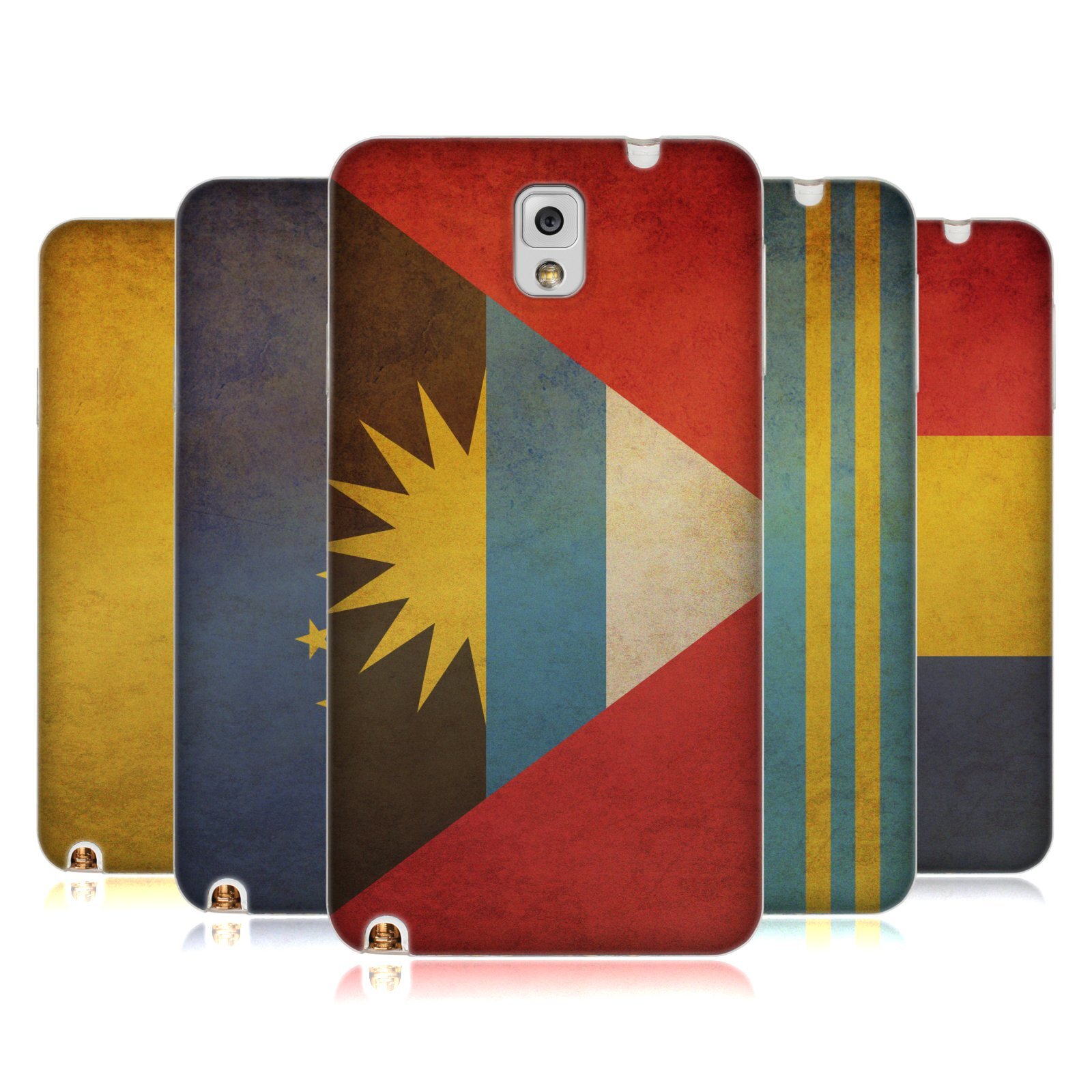 HEAD CASE DESIGNS VINTAGE FLAGS SET 5 SOFT GEL CASE FOR SAMSUNG PHONES 2