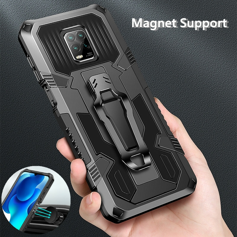 For Xiaomi Redmi Note 9S 8 9 Pro Case,Shockproof Rugged Back Hard Stand Cover