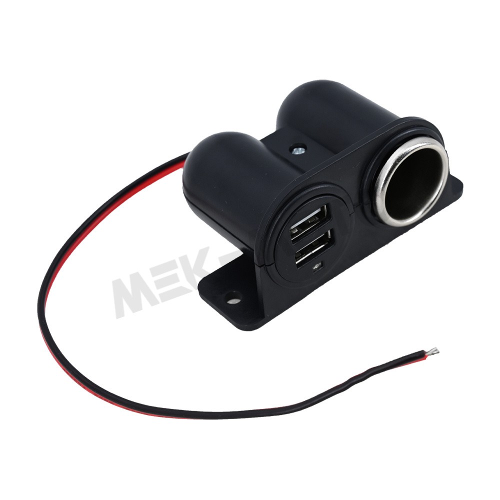 12V Car Cigarette Lighter Socket Splitter – Dual USB Charger Power Adapter