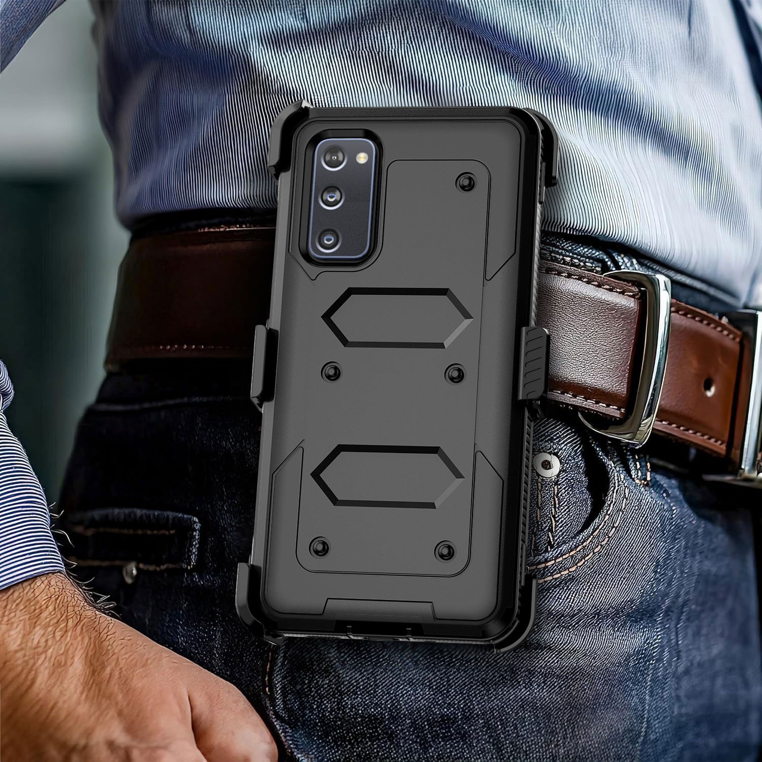 For Samsung Galaxy S20 FE 5G Shockproof Rugged Case Cover With Belt Clip Holster