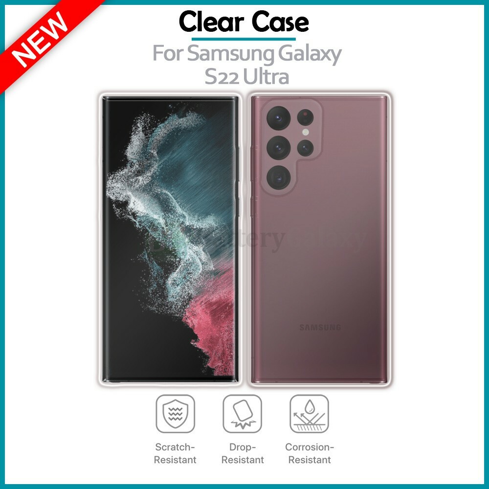 Ultra Slim Protector Shockproof Phone Case CLEAR for Samsung Galaxy S22 Ultra