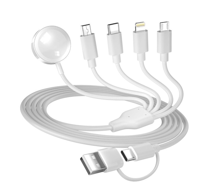 5-in-2 Multi Charging Cable for Apple Watch Charger, Compatible with many phones