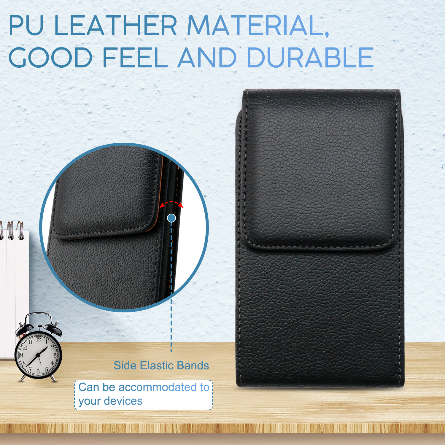 For iPhone 15 14 13 12 11 Pro Max Phone Holster Pouch Leather Belt Clip Case