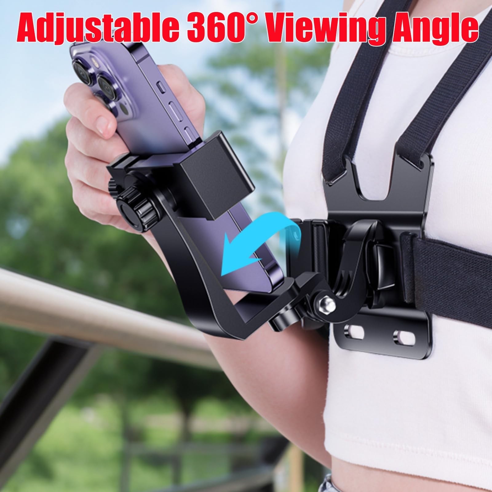 Mobile Phone Chest Mount Harness Strap Holder Cell Phone Clip for Recording VLOG