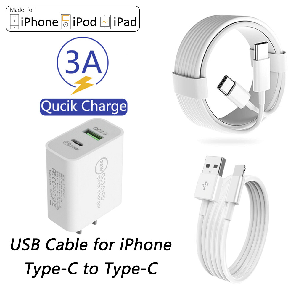New USB-C Fast Charger Type-C Cable For Samsung iPhone 15 14 13 12 Pro Max LOT