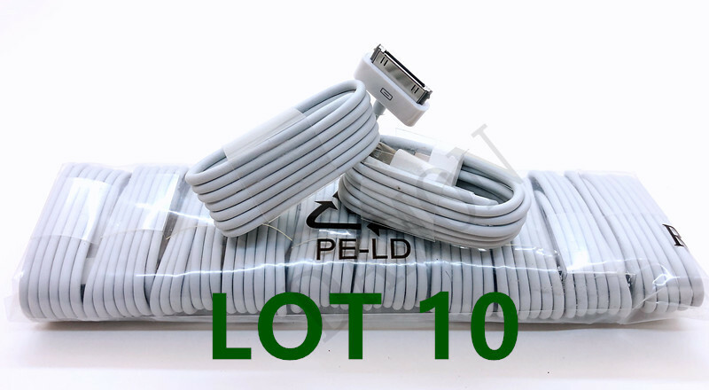 10PCS USB Data Sync Cable Cord Charger for iPhone 4 4G 4S 3GS iPod Nano Touch 4G