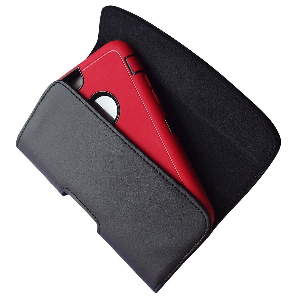 XL LEATHER RUGGED Cell Phone Belt Holder Holster Case with Clip Carrying Pouch