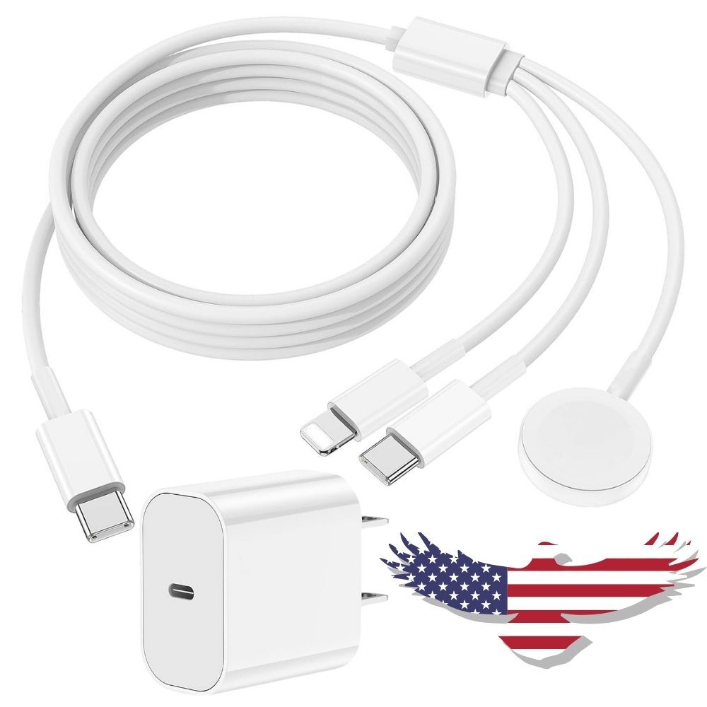 For Apple Watch Charger 3 in 1 Upgraded 20W USB-C Charger for iWatch iPhone 8~16