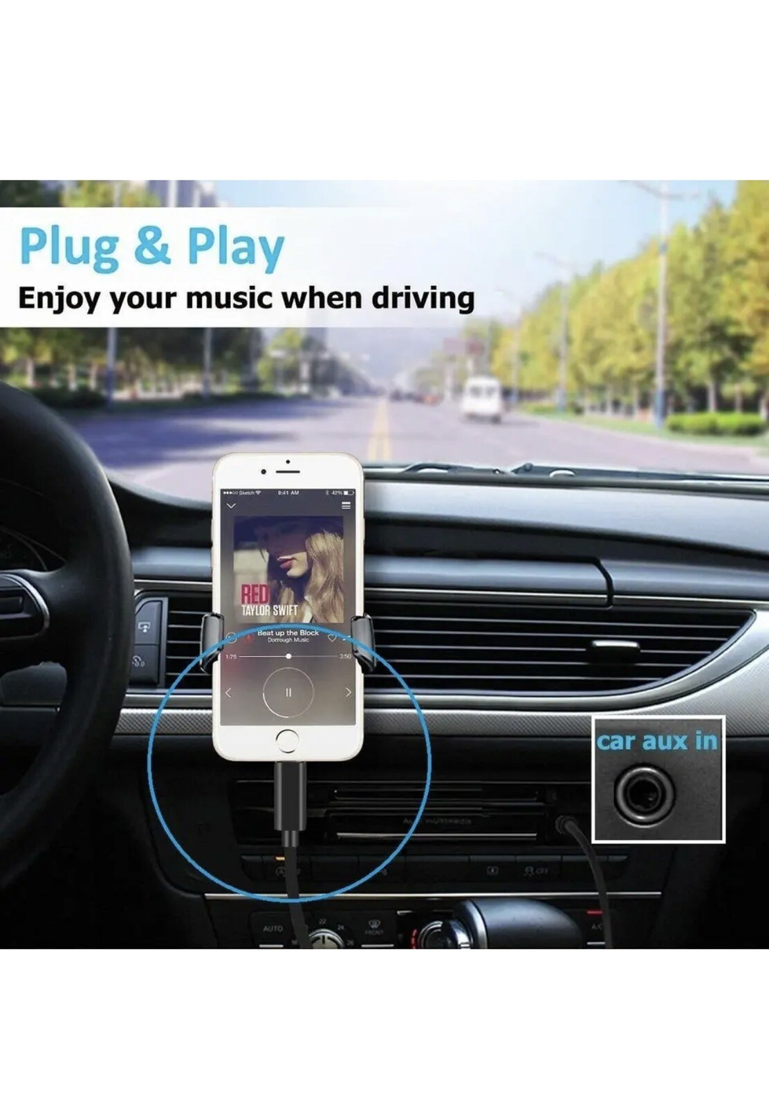 For iPhone 7 8 X XR 11 12 13 Pro Max 8 Pin to 3.5mm AUX Audio Car Adapter Cord
