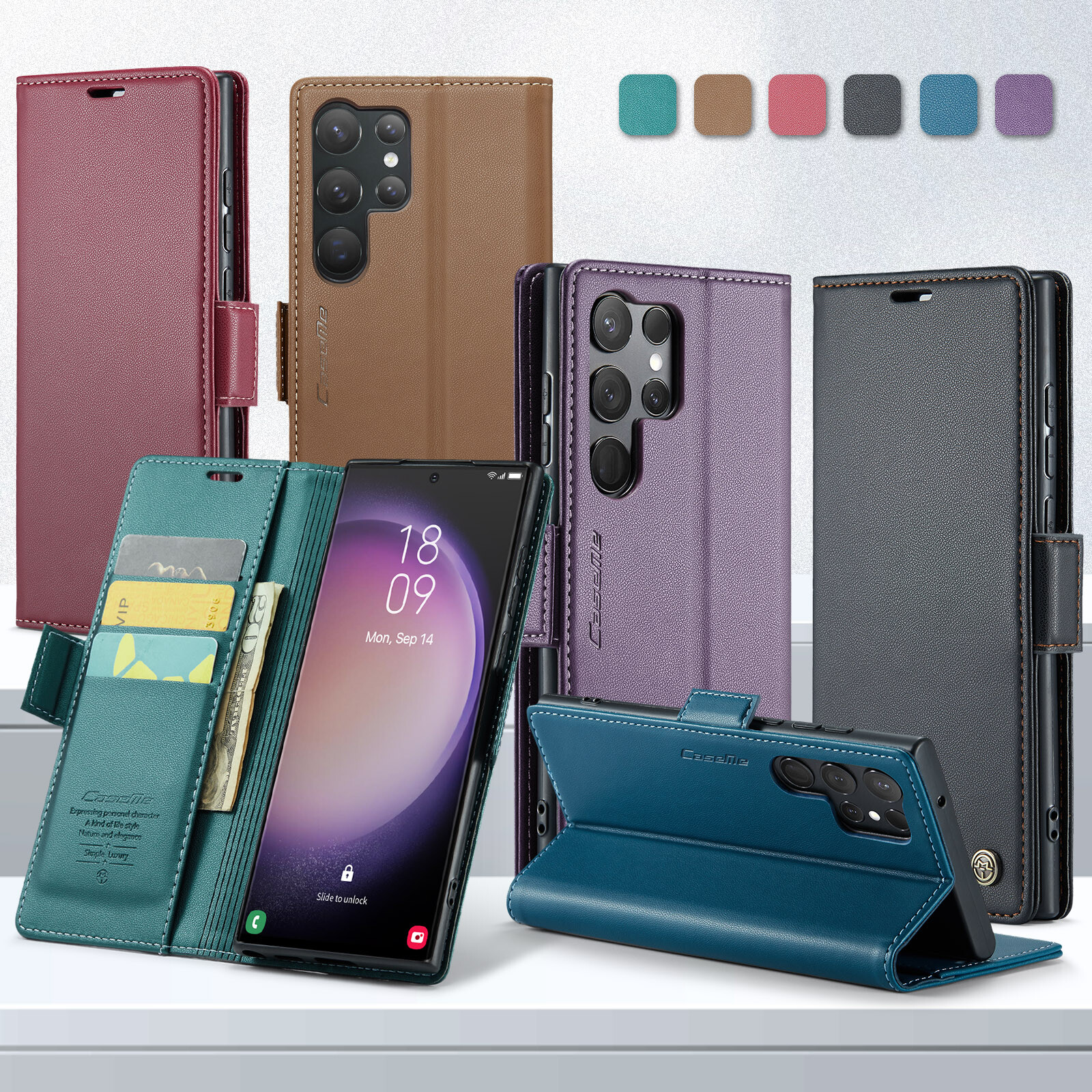 For Samsung Galaxy S23 S22 S21 Rugged Case Plain Glossy Cover Screen Protector