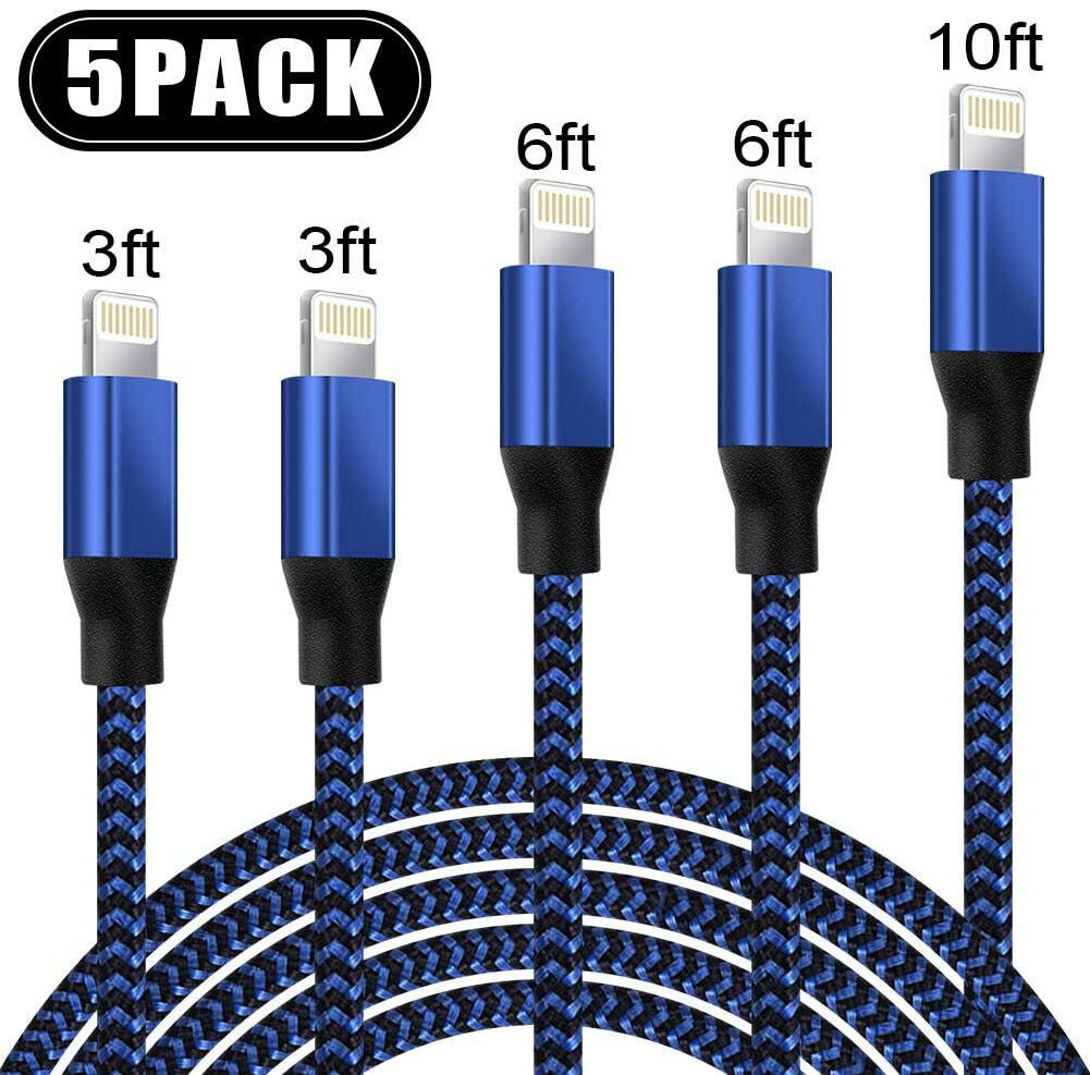 5x Heavy Duty Fast Charger Cable Charging Cord For iPhone 8 X XS 11 12 13 14 Max