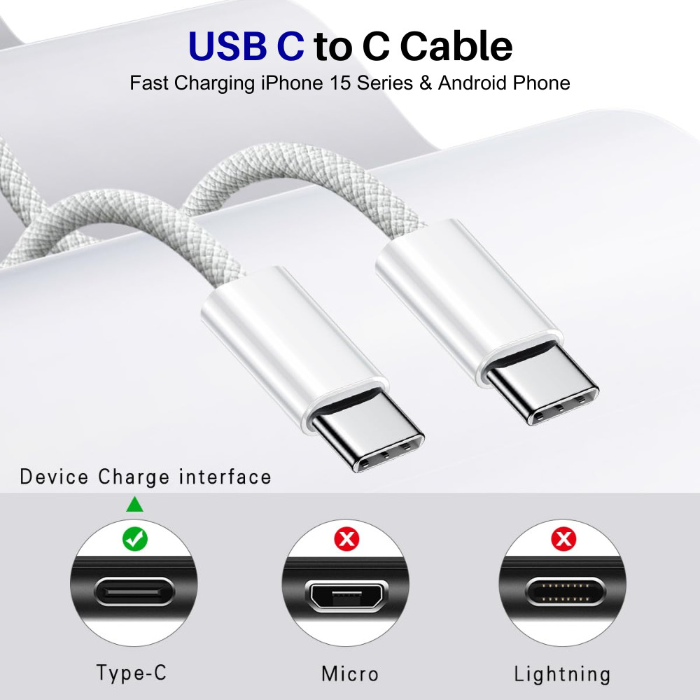 Bulk Lot PD 60W USB C to TypeC Charger Cable Fast Charging Lead Cord for Samsung