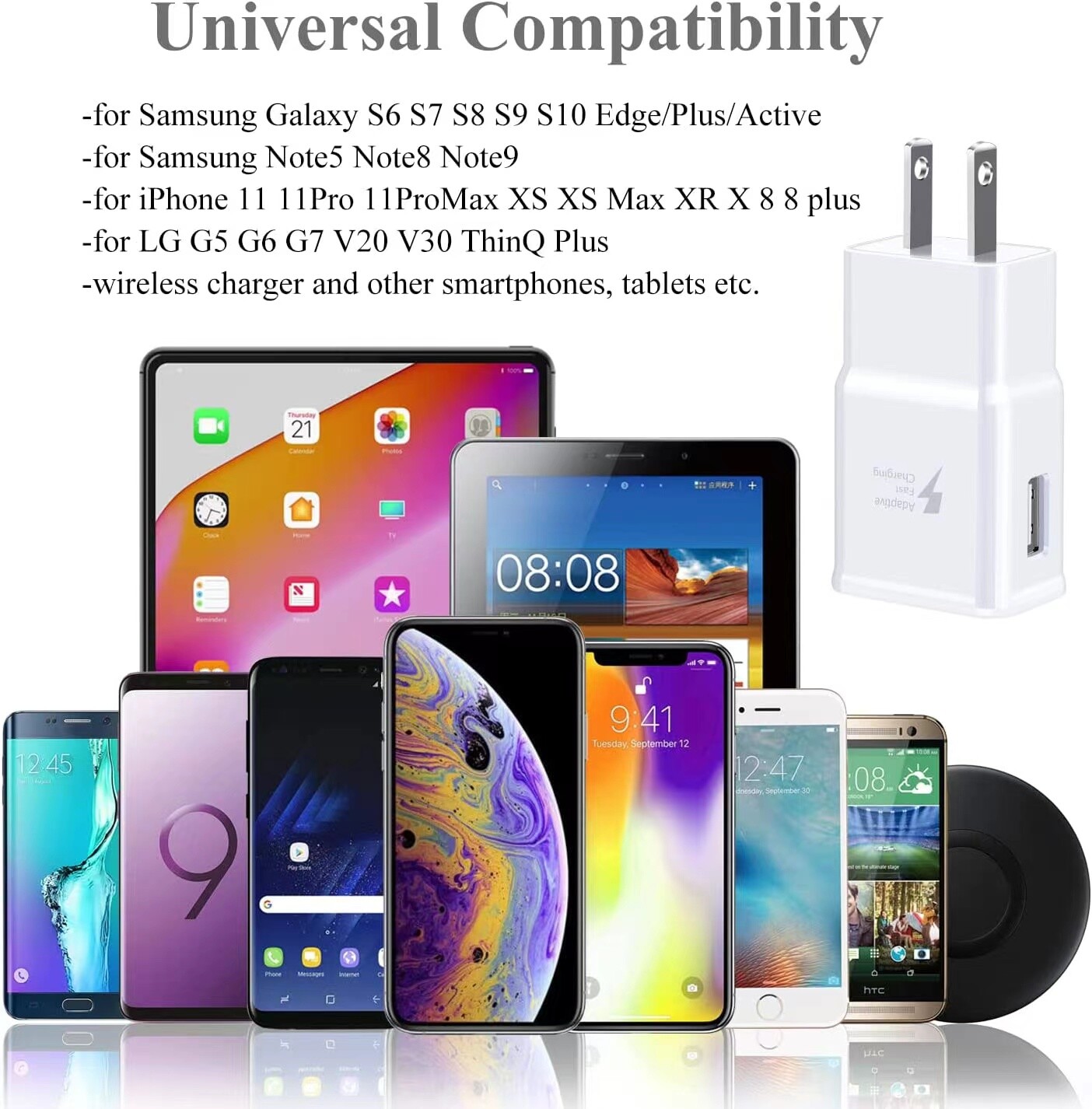 1-1000 Lot USB Power Adaptive Adapter AC Home Wall Charger For Samsung LG Kindle