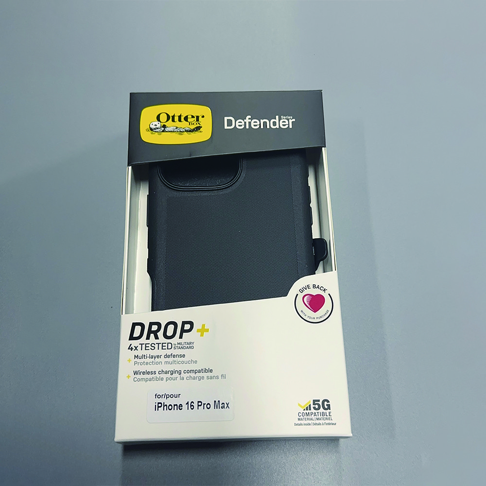 OtterBox Defender Case with Holster Case for iPhone 16 Pro Max, Black Case