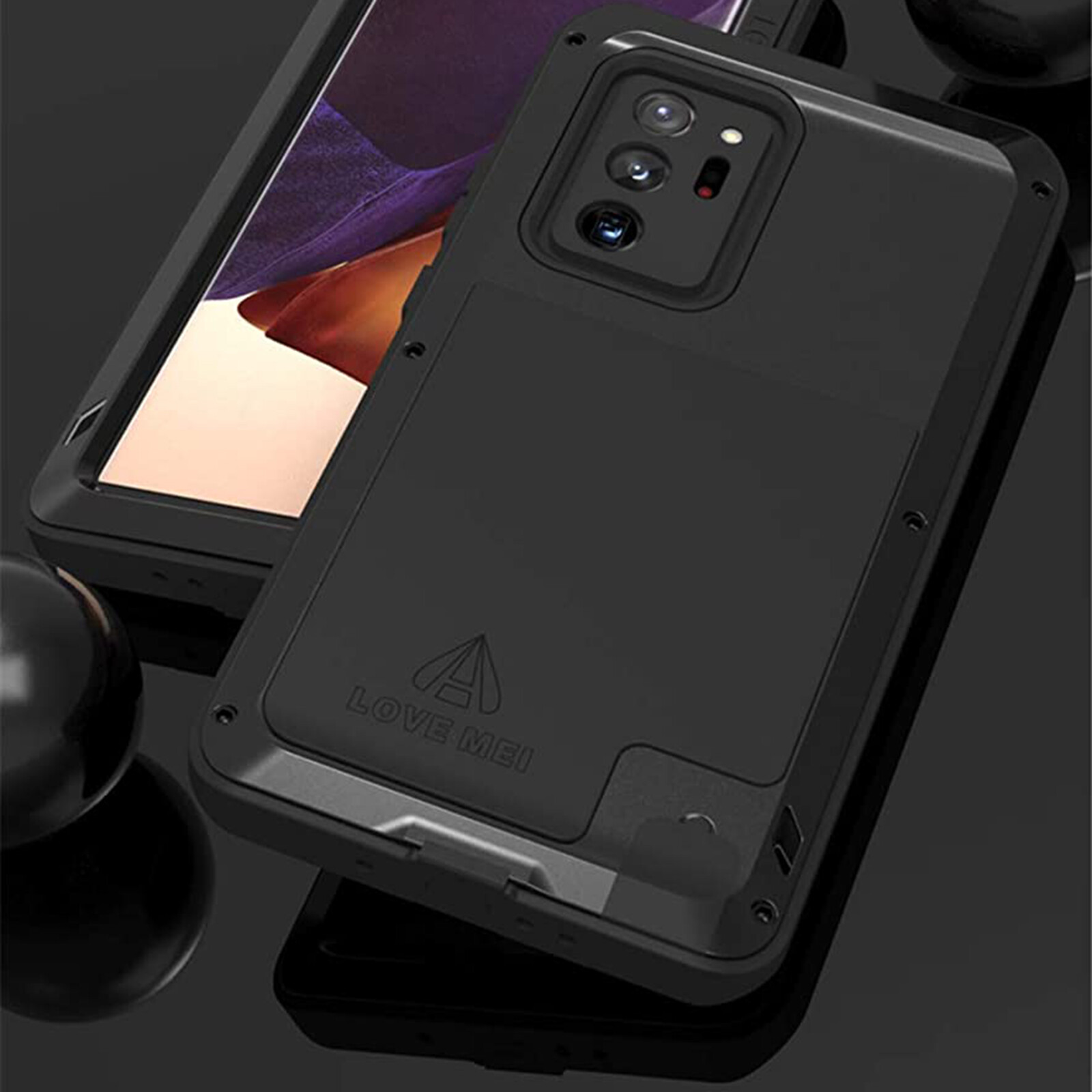 For Samsung Galaxy Note20 Ultra LOVE MEI Heavy Duty Metal Rugged Shockproof Case