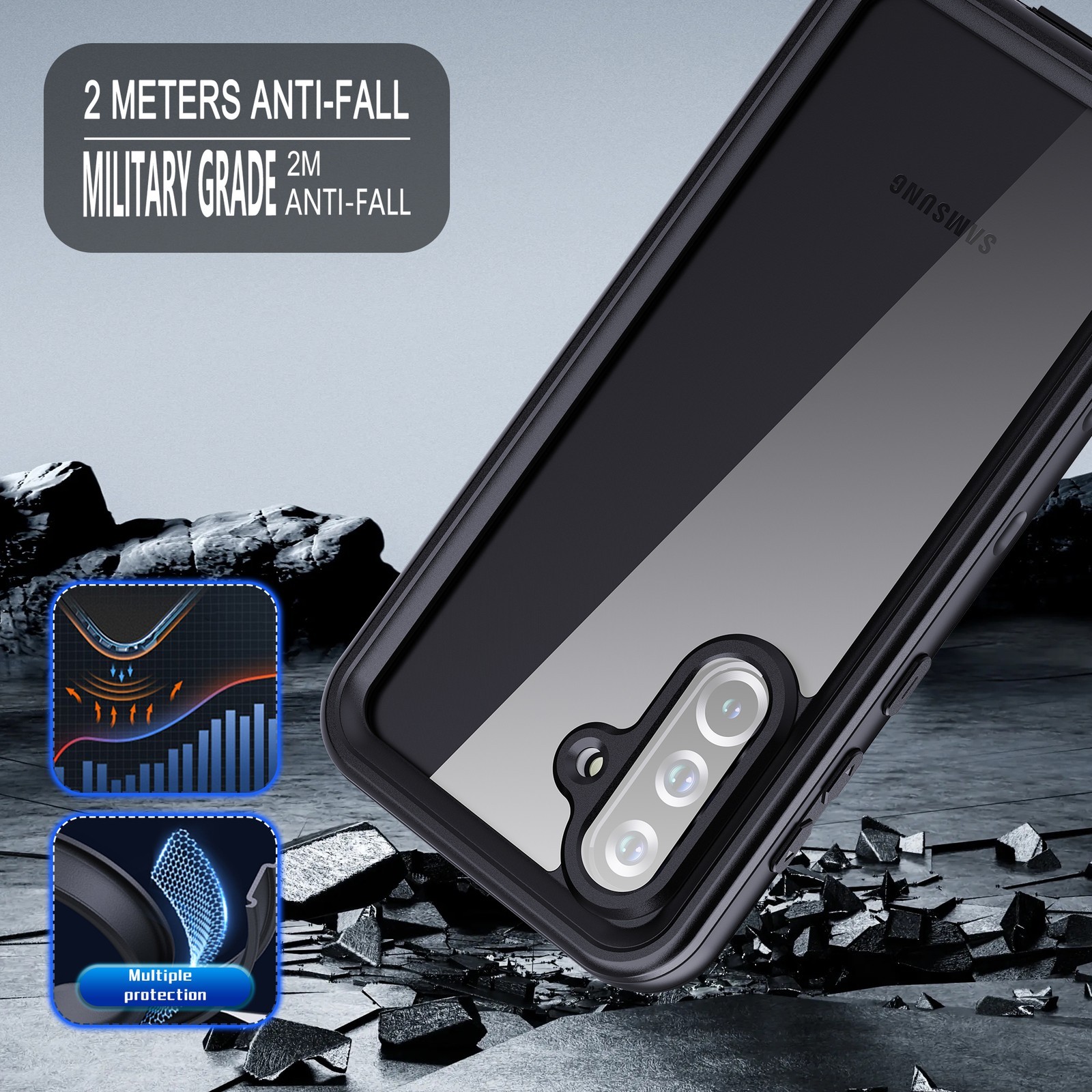 For Samsung Galaxy A55 15 54 35 16 A26 A36 A37 Waterproof Case Shockproof Cover