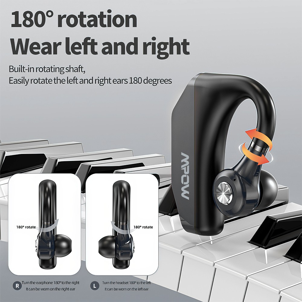 Mpow Single Bluetooth 5.3 Headsets Open-Ear Sports Earbud for Running/Driving US