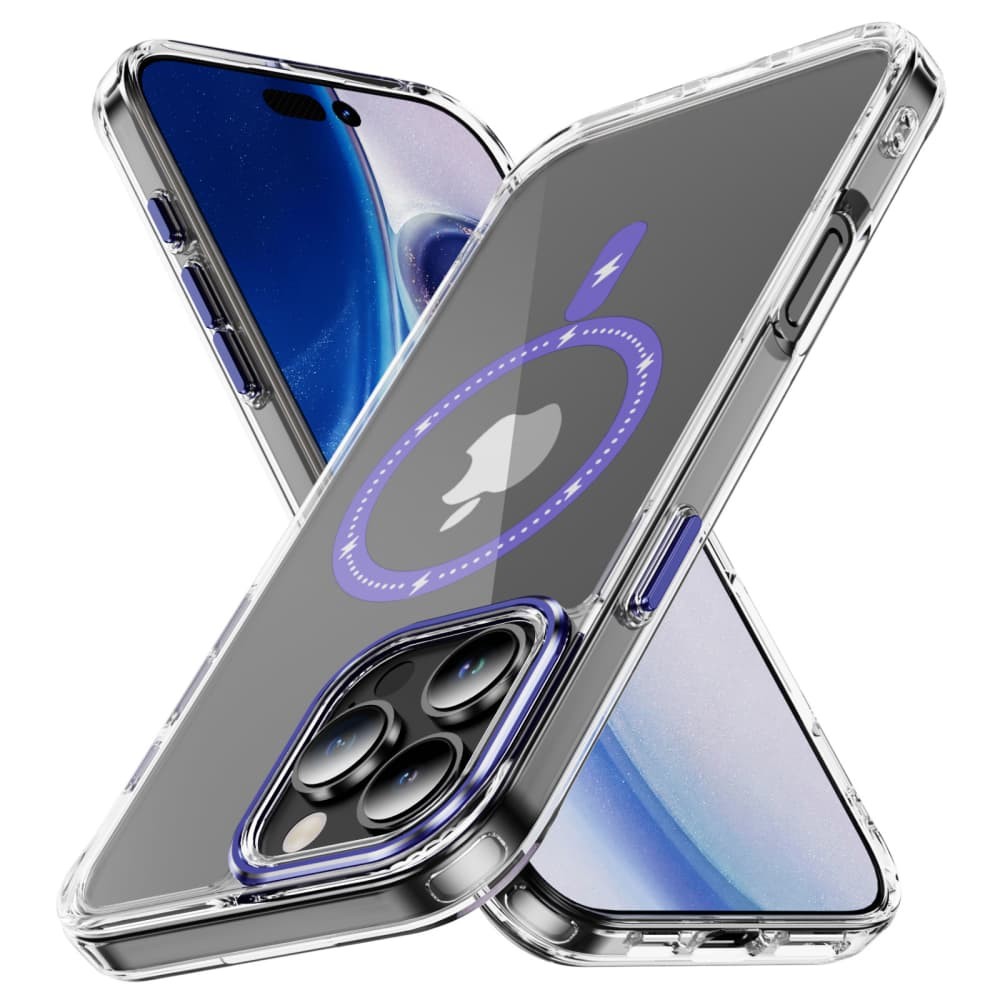 For iPhone 16e Pro Max Clear Magnetic Case, Anti‑Yellow Cover+2x Tempered Glass