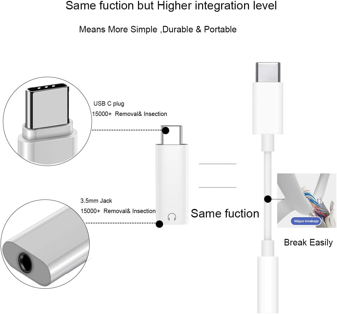 USB-C Type C Adapter Port to 3.5MM Aux Audio Jack Earphone Headphone Car Lot