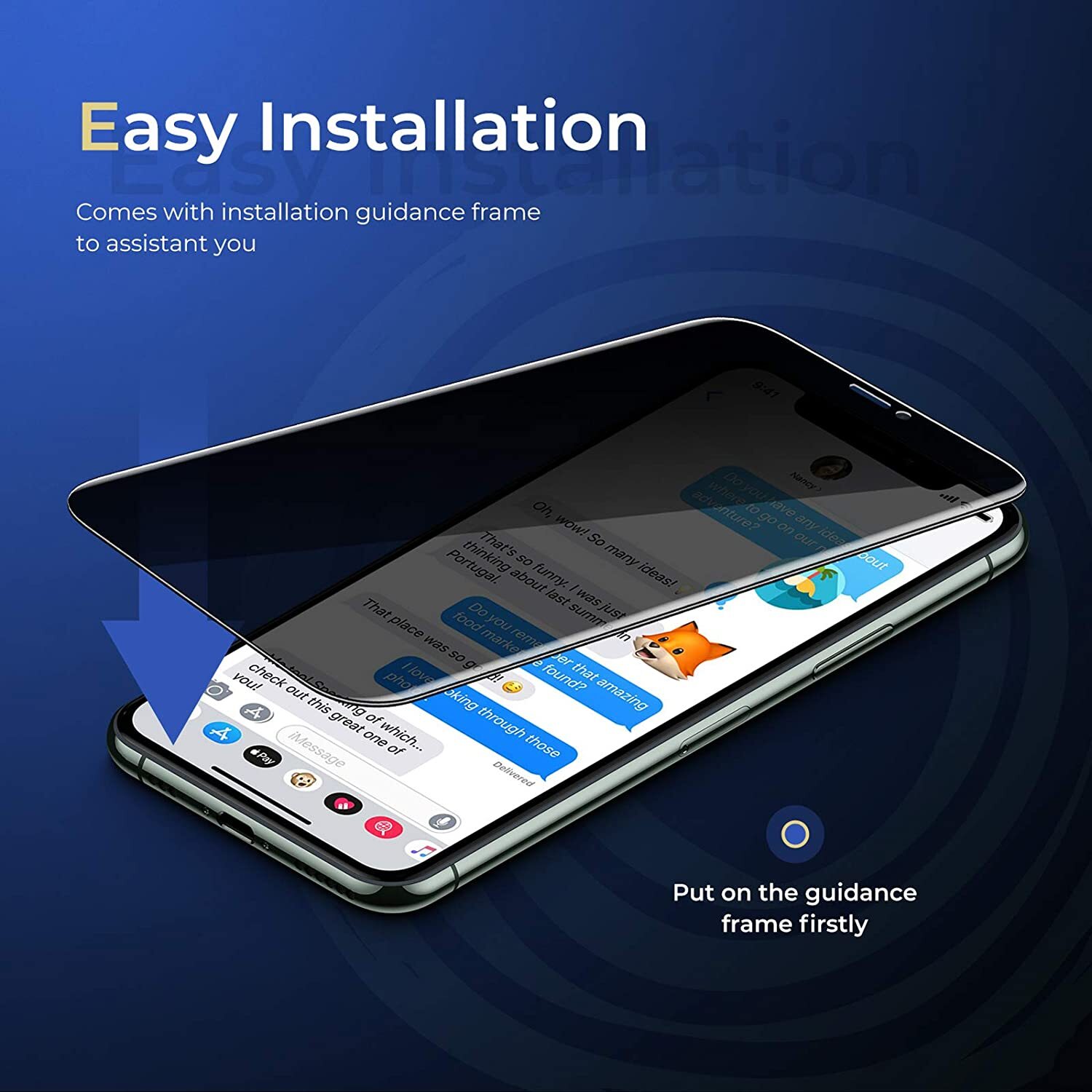 3 Pack Privacy Tempered Glass Screen Protector for iPhone 11 12 13 14 15 Pro Max
