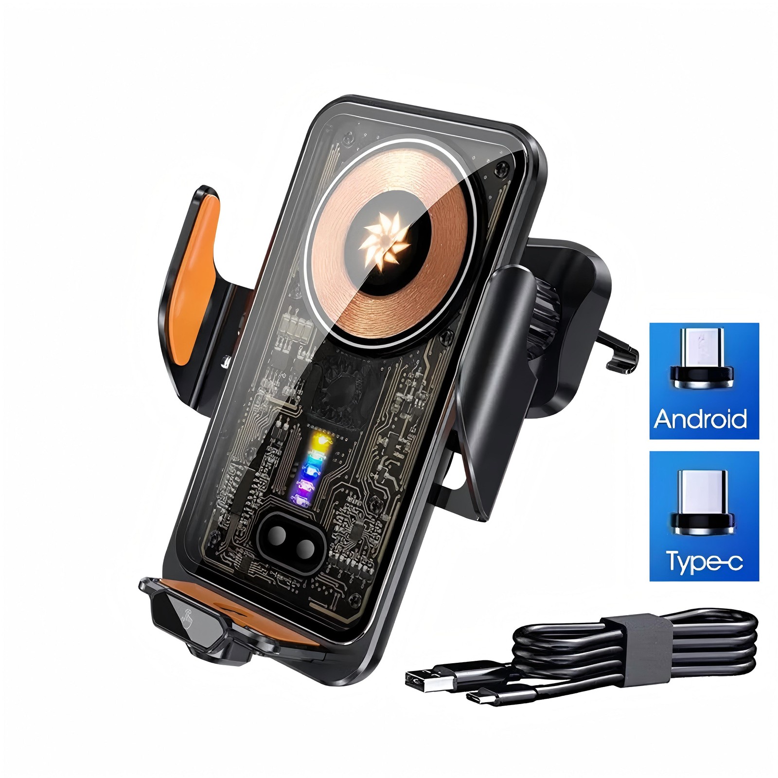 66W Fast Wireless Car Charger Automatic Clamping Mount Air Vent Phone Holder US