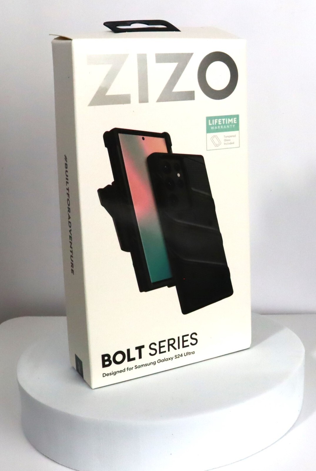 Zizo Bolt Galaxy S24 Ultra Rugged Holster Belt Clip Phone Case W/Tempered Glass