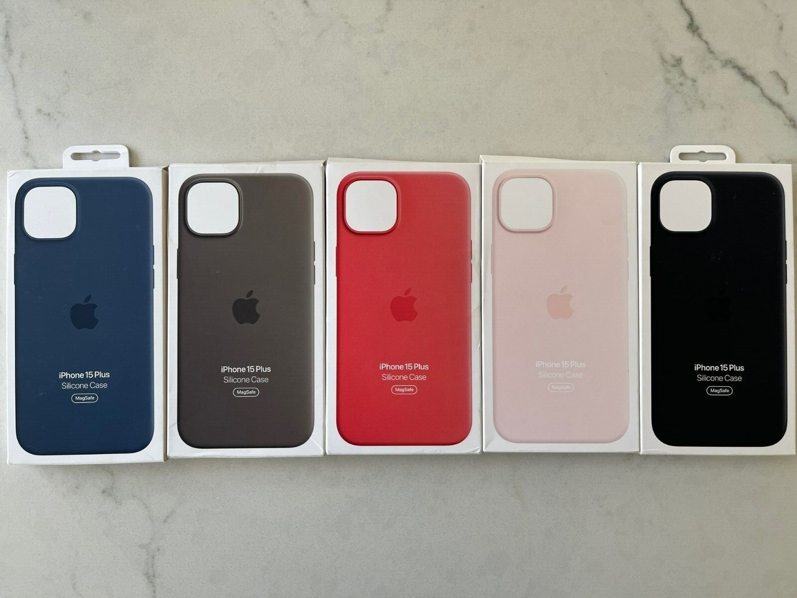 Genuine Apple iPhone 15 PLUS (6.7″) Silicone Case w/Magsafe -Multiple Colors