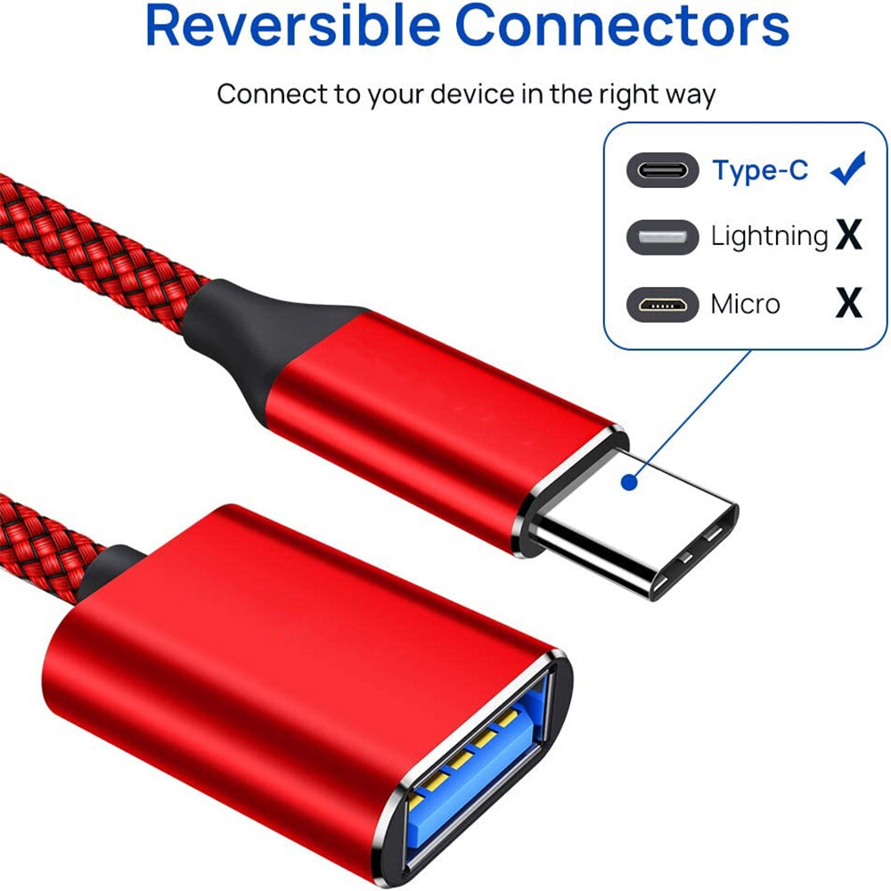 USB-C Type C Male to USB 3.0 Type A Female OTG Adapter Converter Cable Cord lot