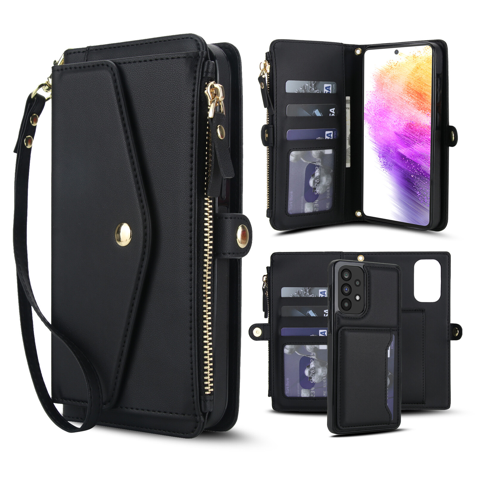 Crossbody Magnetic Wallet Case For Samsung Galaxy A56/A55/A54/A36/A16 5G/A14/A13