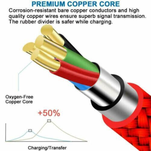 Heavy Duty Micro USB Fast Charger Data Cable Cord For Samsung LOT Android HTC LG
