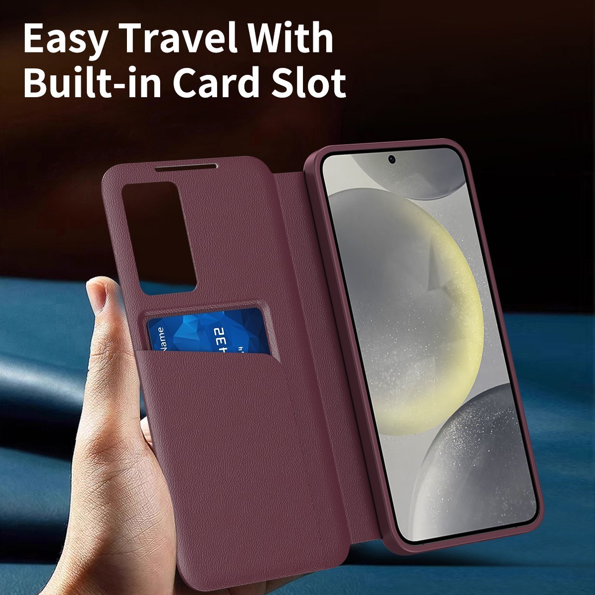 For Samsung Galaxy A17 A37 A16 A56 A55 Leather Flip Case with Smart View Window