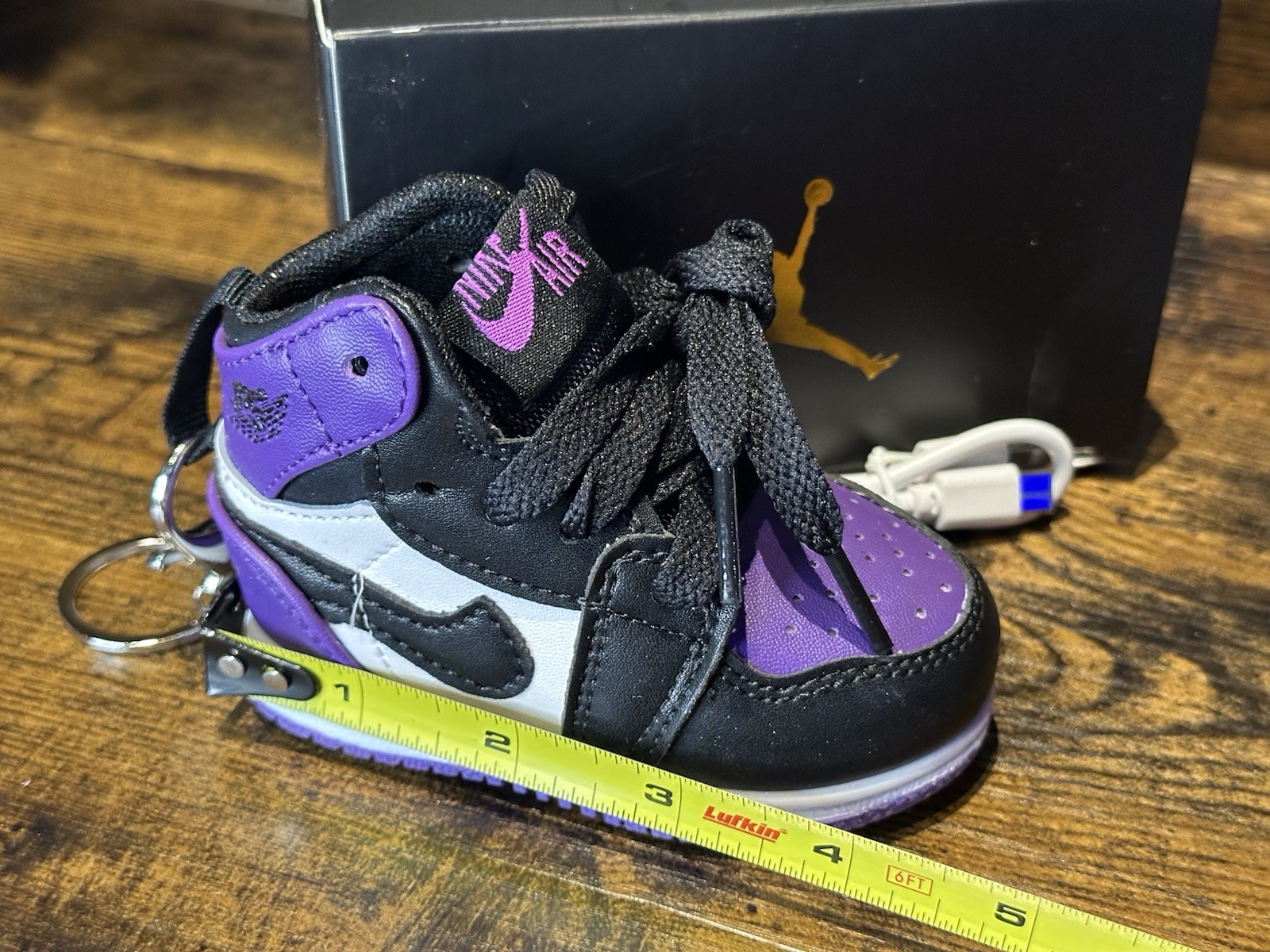 New Purple Luxury Portable Charger Power Bank Keychain Mini Air Jordan