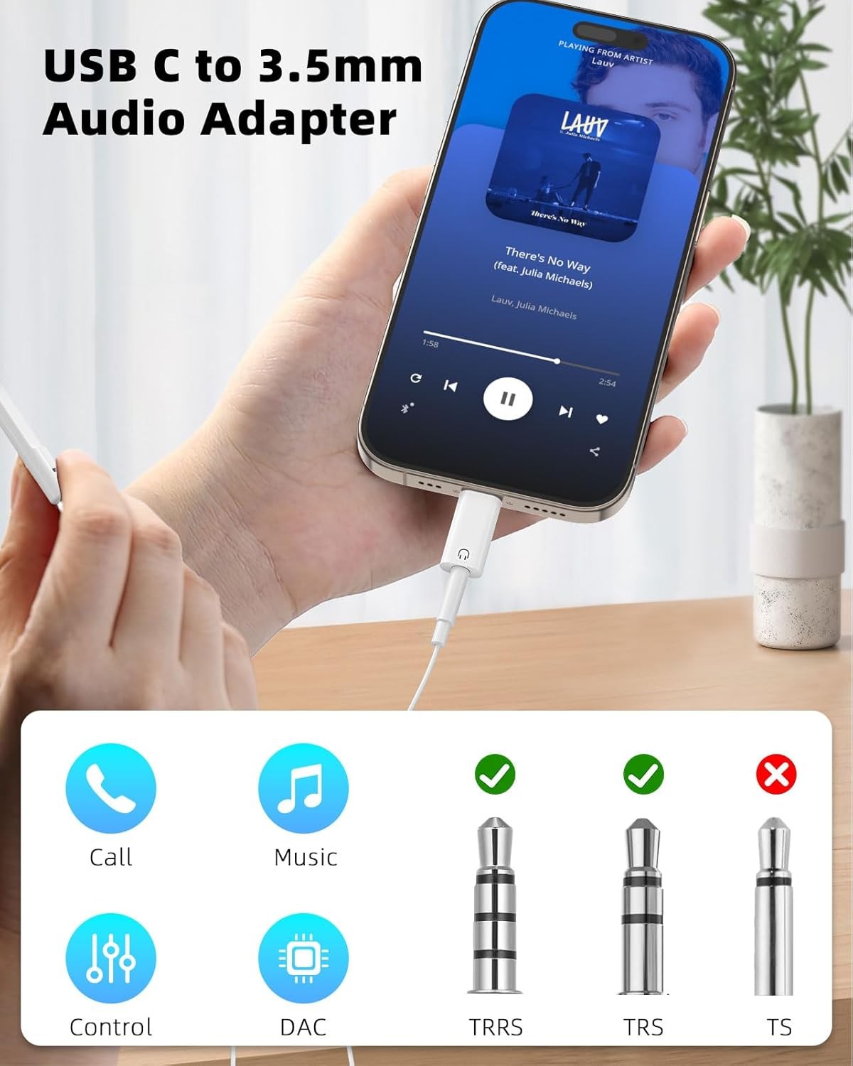 USB-C Type C Adapter Port to 3.5MM Aux Audio Jack Earphone Headphone Car Lot