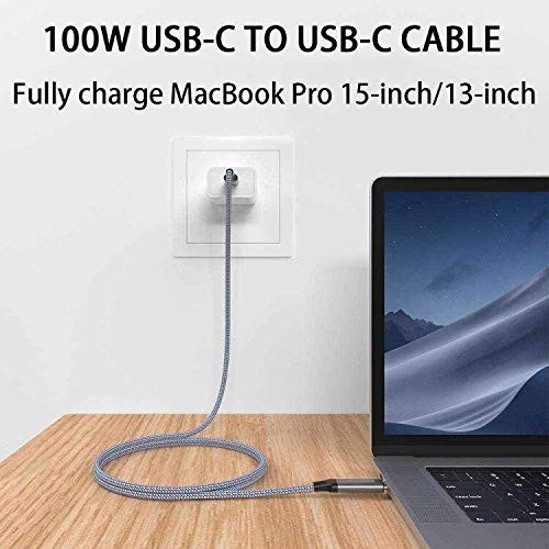 15FT USB C to USB C Cable 100W Type C Fast Charging Long Braided Charger Cord