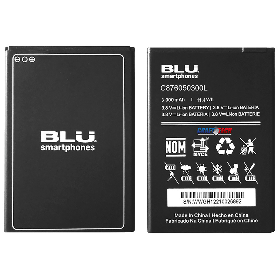 BLU G40 G0730W Original OEM BLU Battery C876050300L 3000mAh 11.40Wh US seller
