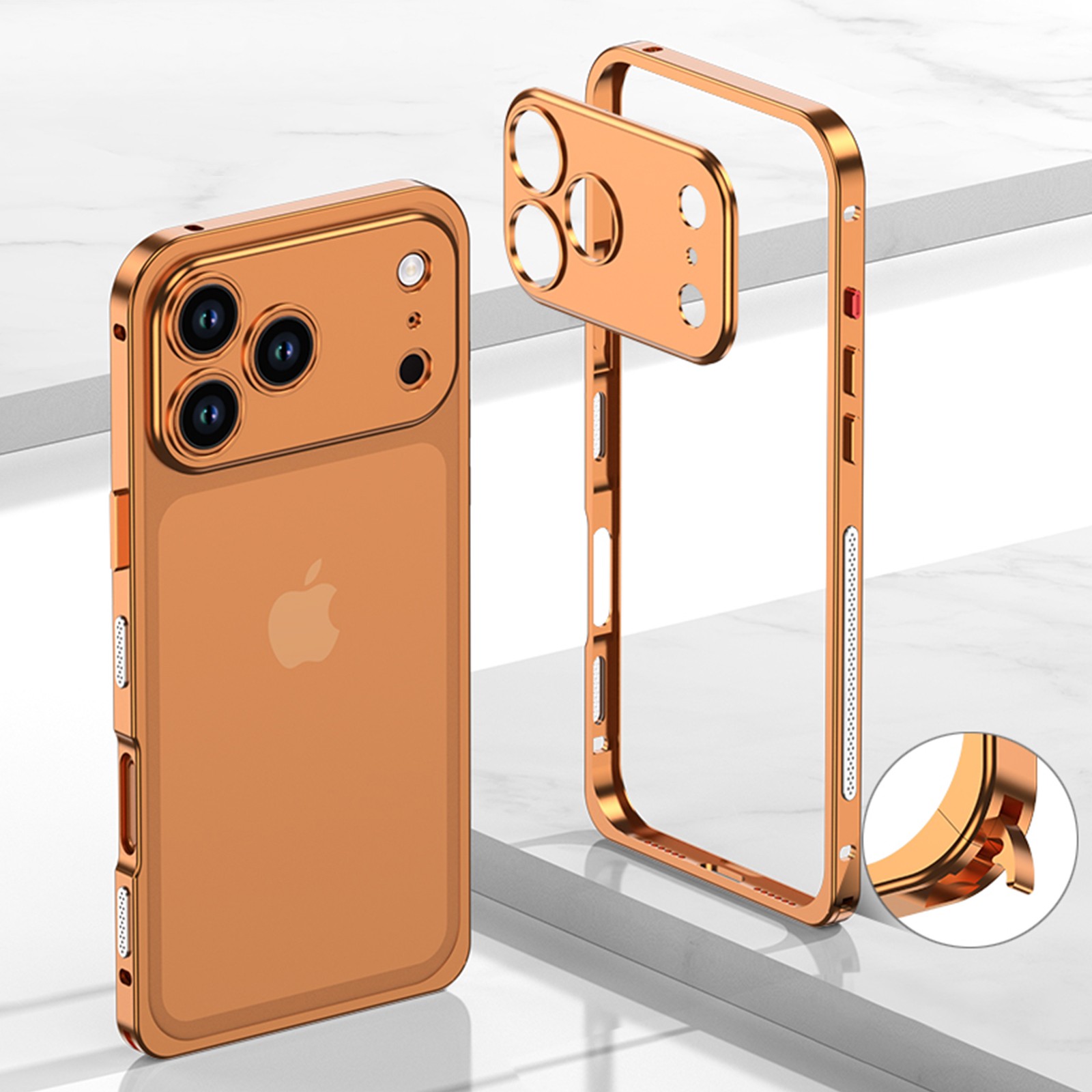 Slim Metal Bumper Frame Case with Metal Lens Cap For iPhone 16 Pro Max/16e/15/14