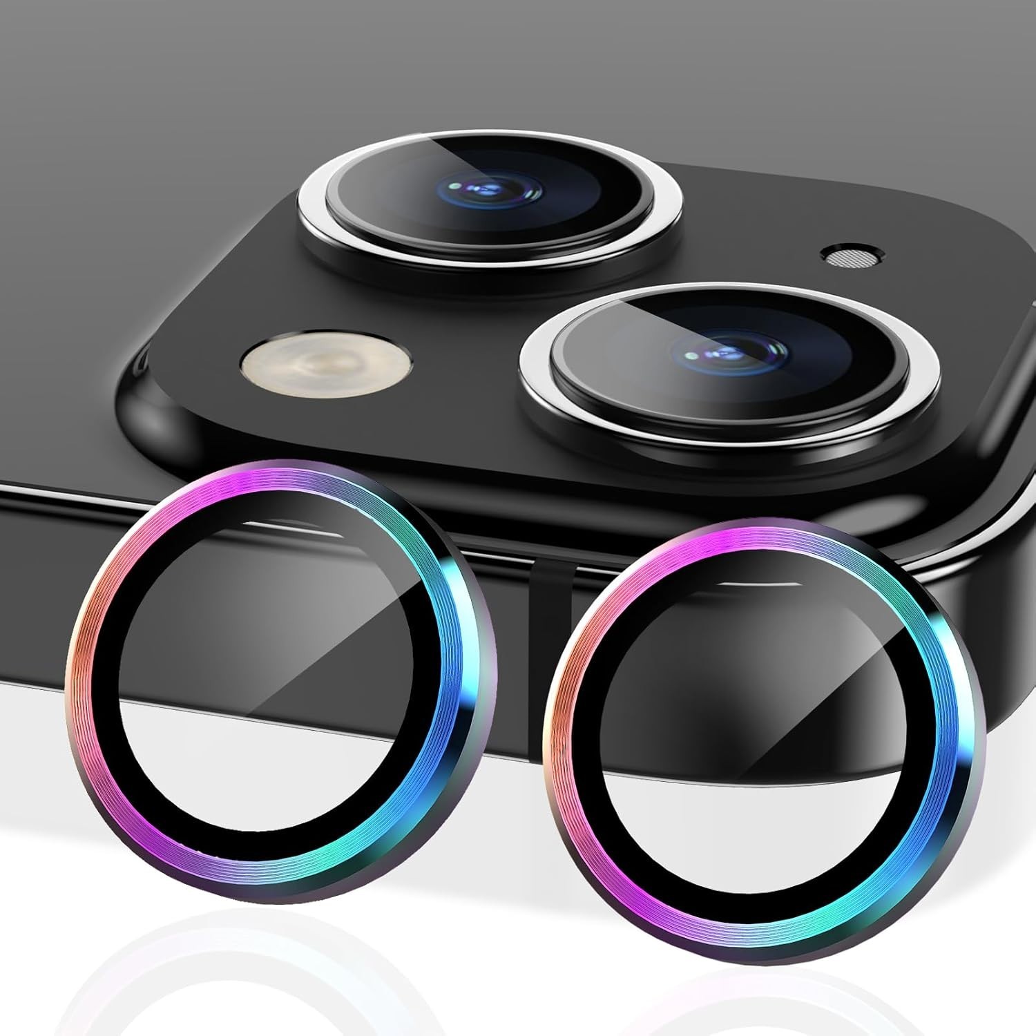 For iPhone 17 Metal Ring Tempered Glass Camera Lens Protector