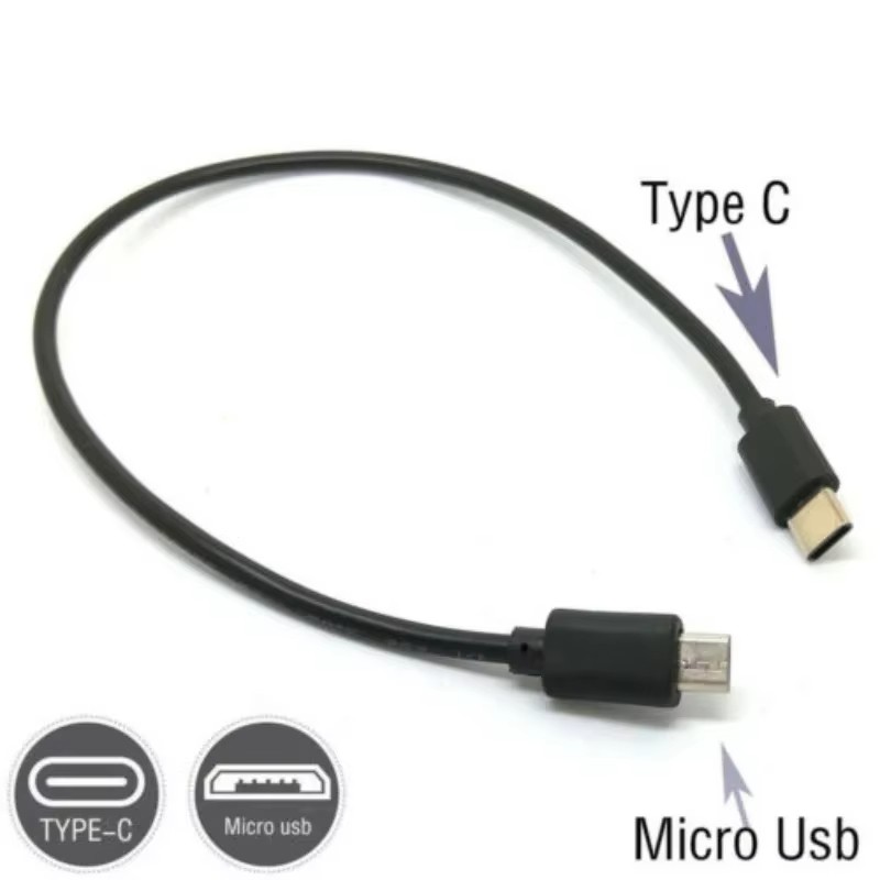 USB Type C to Micro 5V/2.4A Data & Sync Transfer OTG charging cable – Black LOT