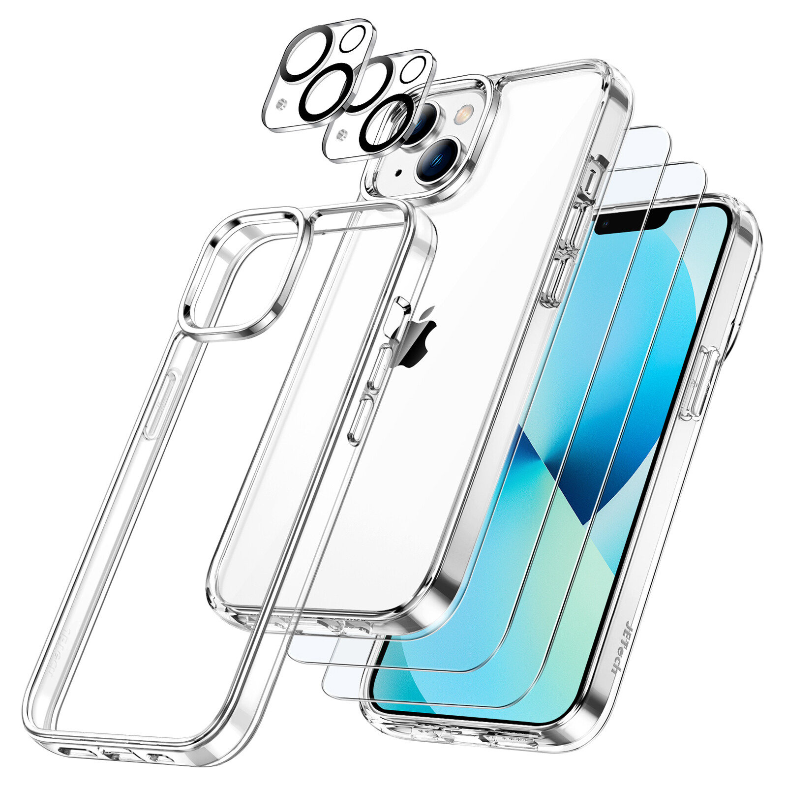 JETech [3 in 1] Case for iPhone 13 Mini with Screen Protector/Lens Protector