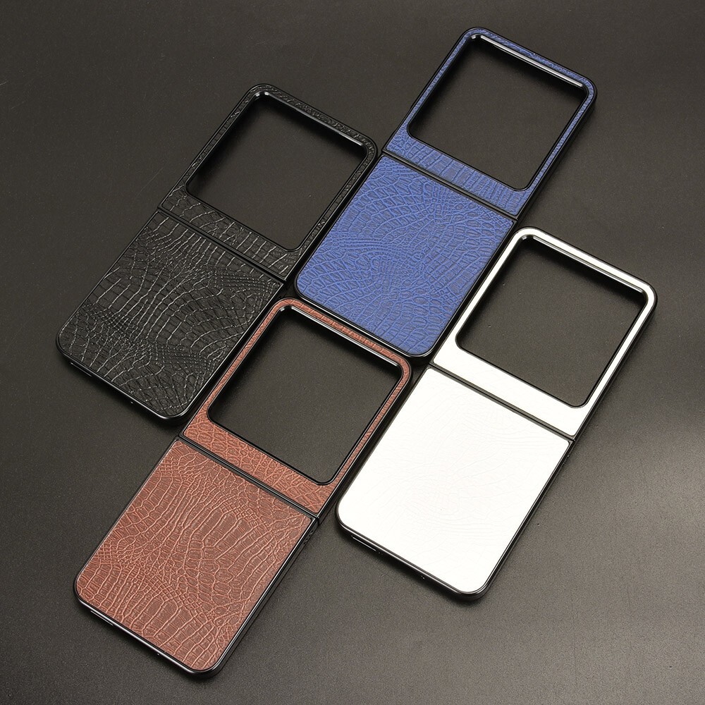 For Infinix Zero Flip 5G Luxury Crocodile PU Leather PC Hard Back Cover Case
